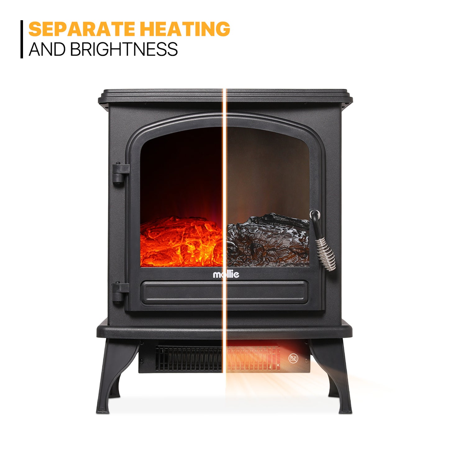 Freestanding Electric Fireplace - 1500W Space Heater