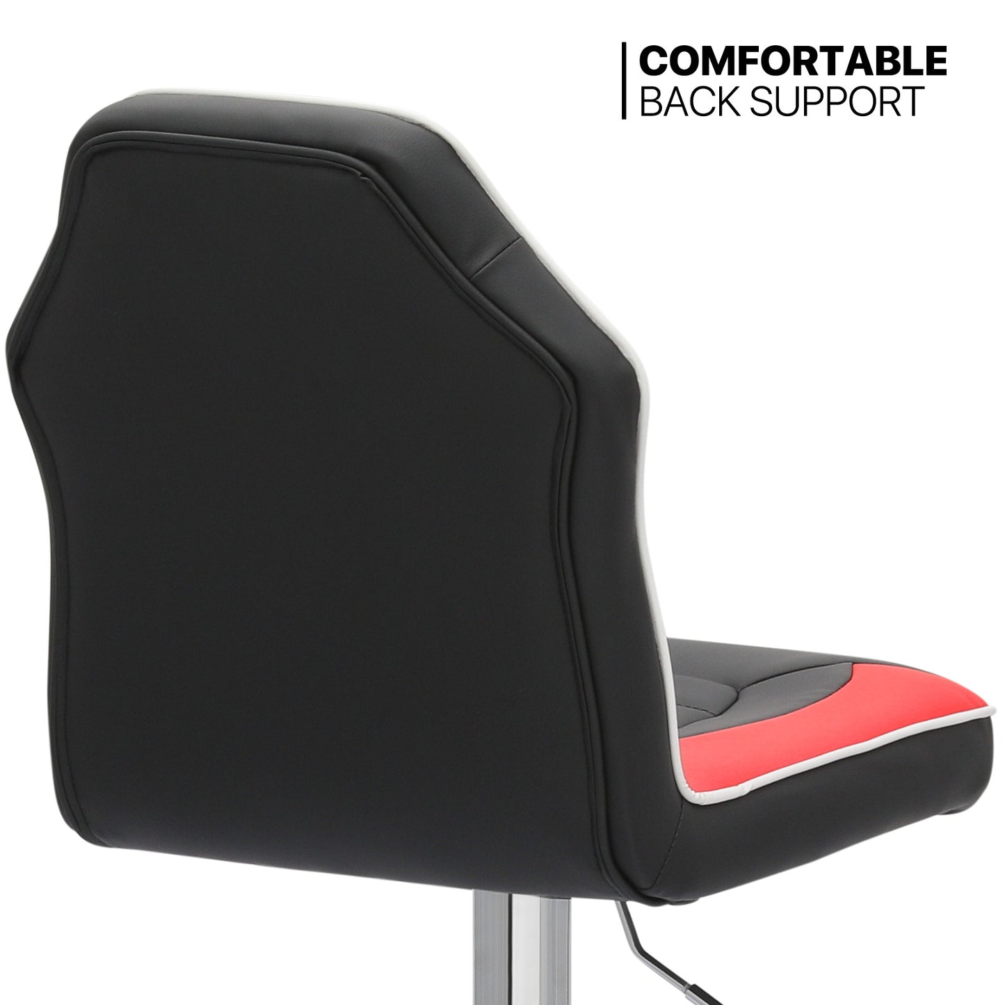 Set of 2 Modern Bar Stools Adjustable Swivel Leather Seat Gaming Chair Style