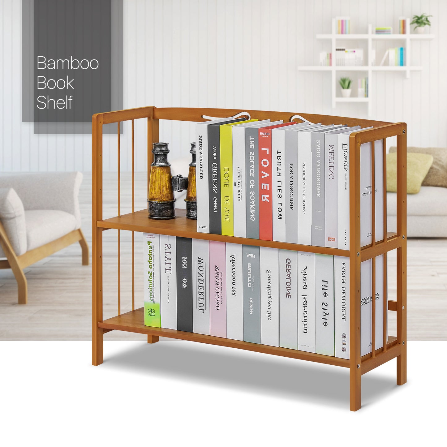Adjustable Multi-Functional Shelving Organizer - 2 Tier - Natural