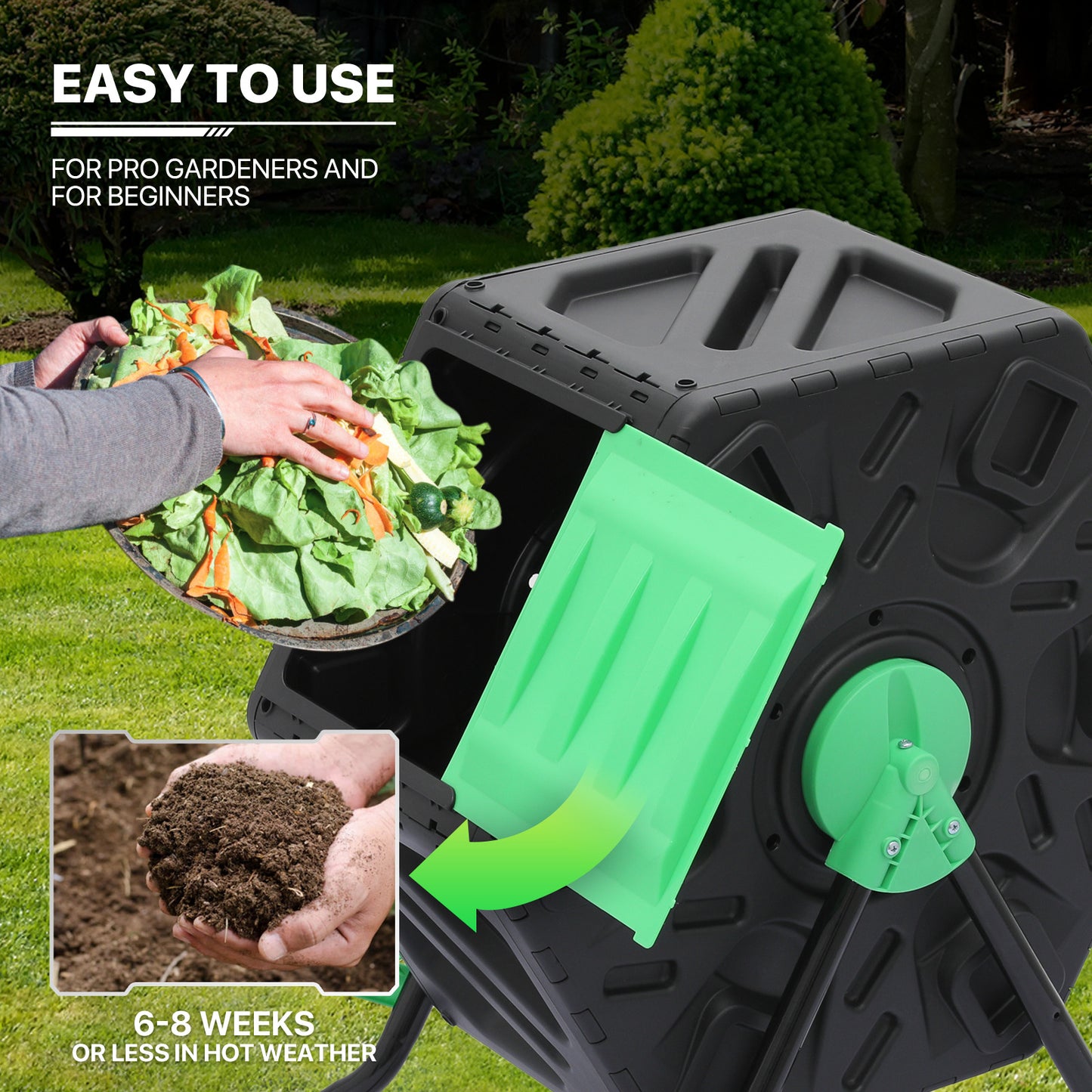 17 Gallon Compact Compost Bin - with Gloves
