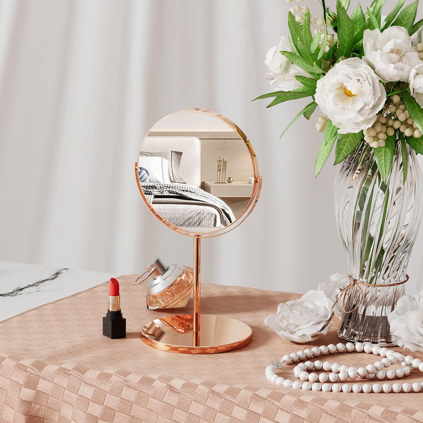 Double Sided Vanity Mirror - Round 6.5" Diameter - 1x/3x Magnification Mirror
