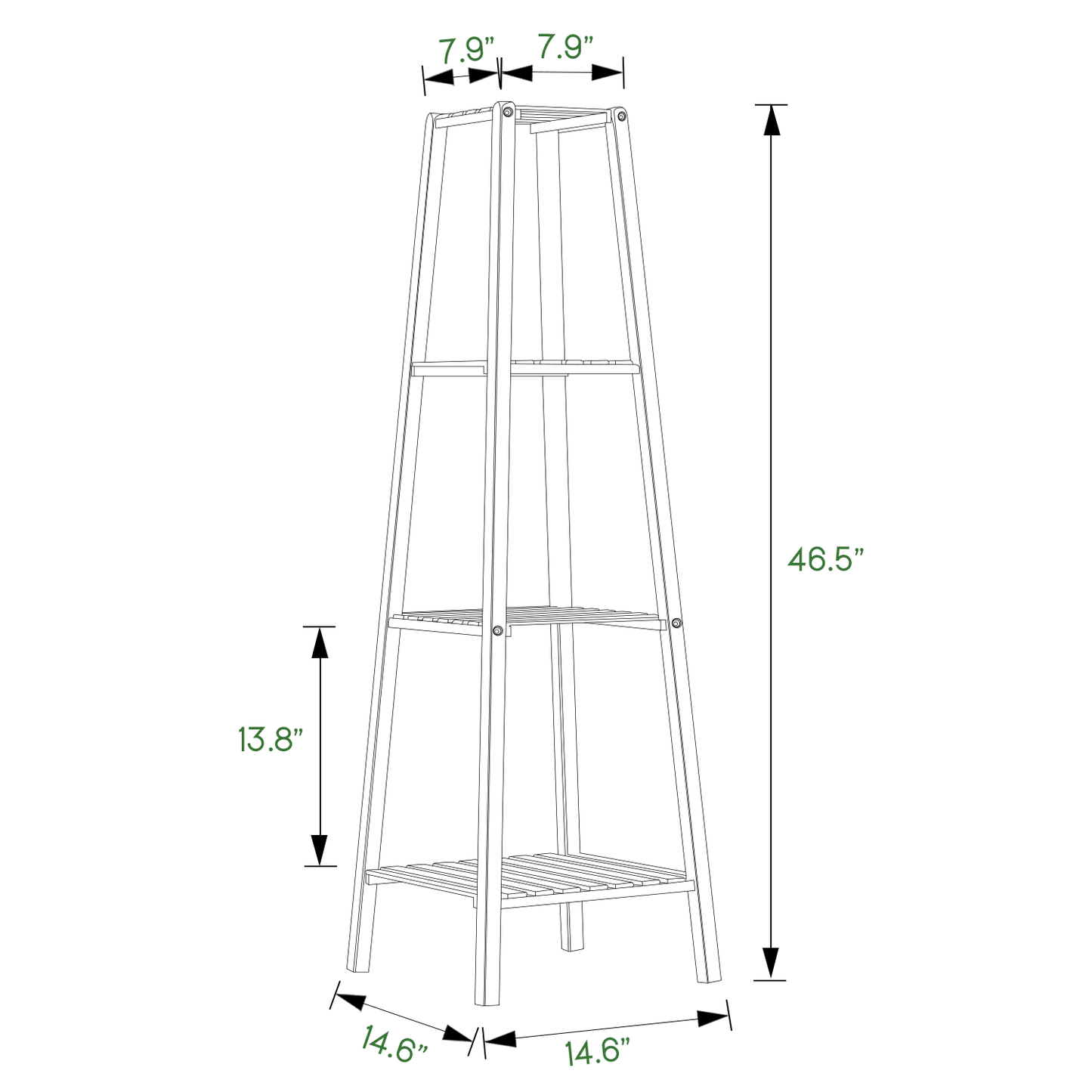 Flower Plant Stand Display Tower - A Shape - Brown