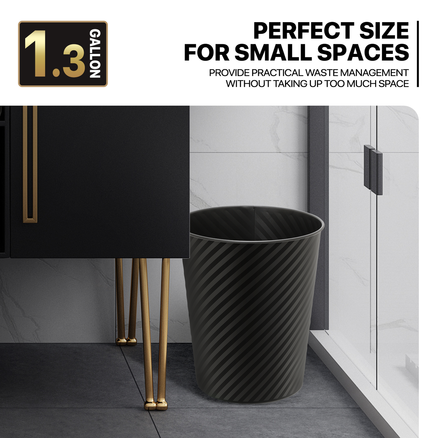 1.3 Gallon Trash Can - 2 Pieces - Open Top