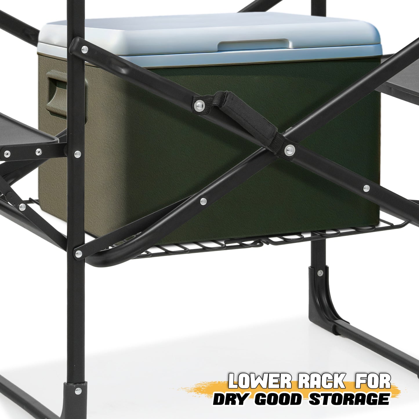 Folding Camping Table 52"x17.5"x32" - Black/silver