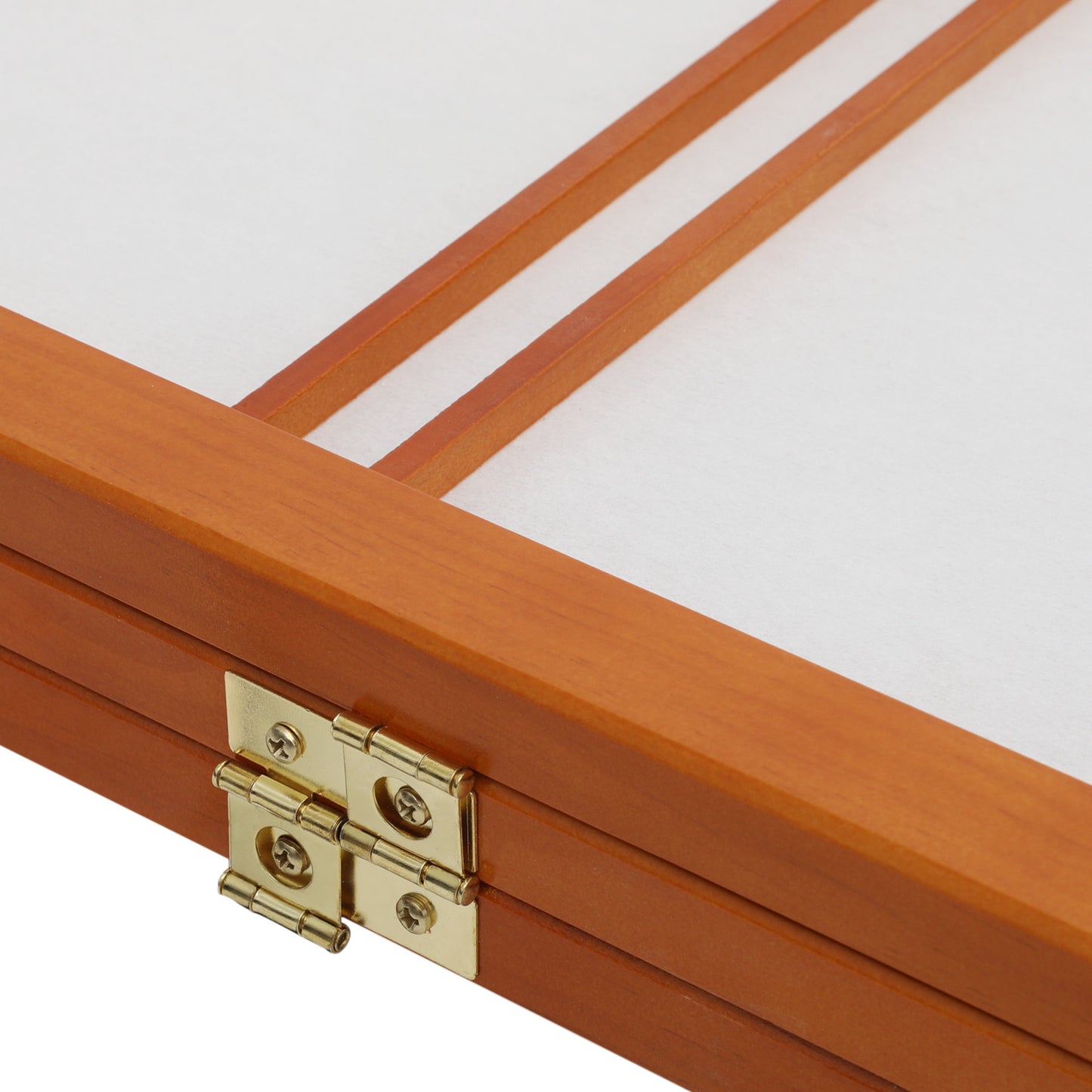 3-Panel Large Grid Room Divider - Walnut