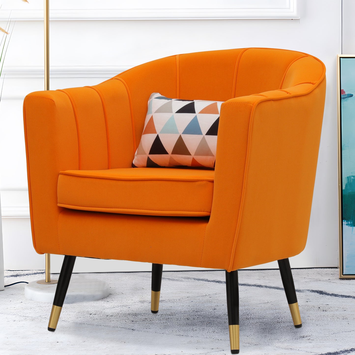 Suede Accent Chair - w/Detachable Cushion - Club Single Sofa - 31" Width