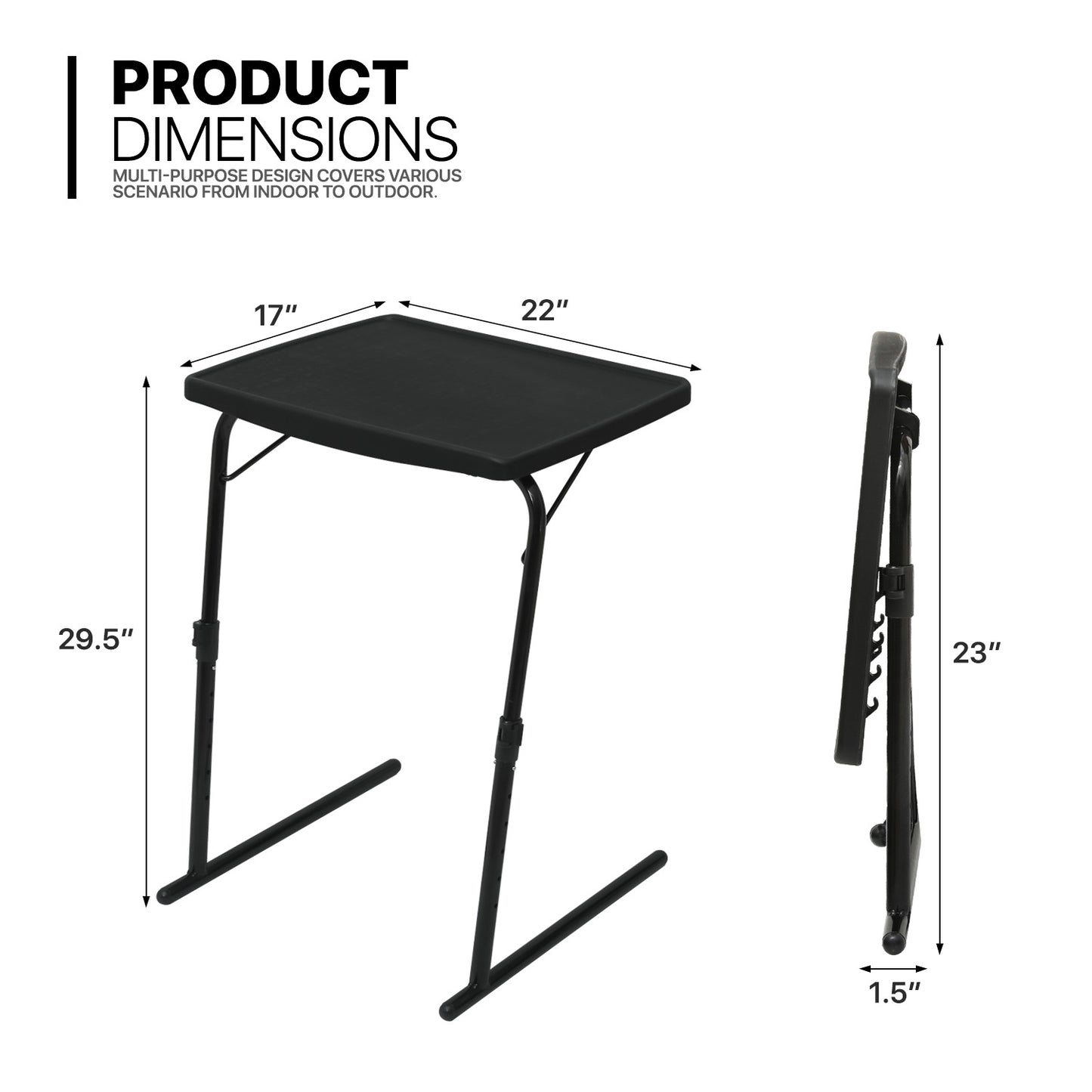 Tilting TV Tray - 6 Adjustable Height