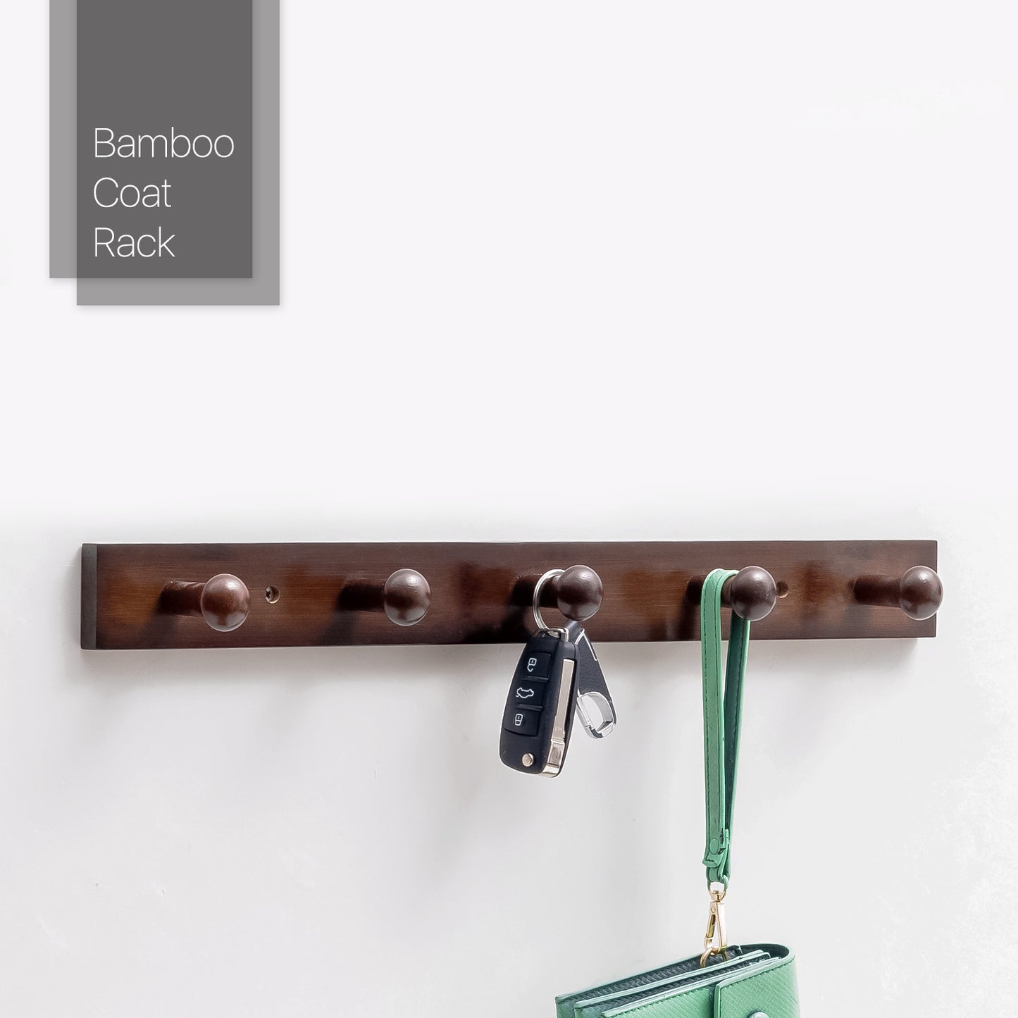 Wall Mounted Coat Hook - Brown