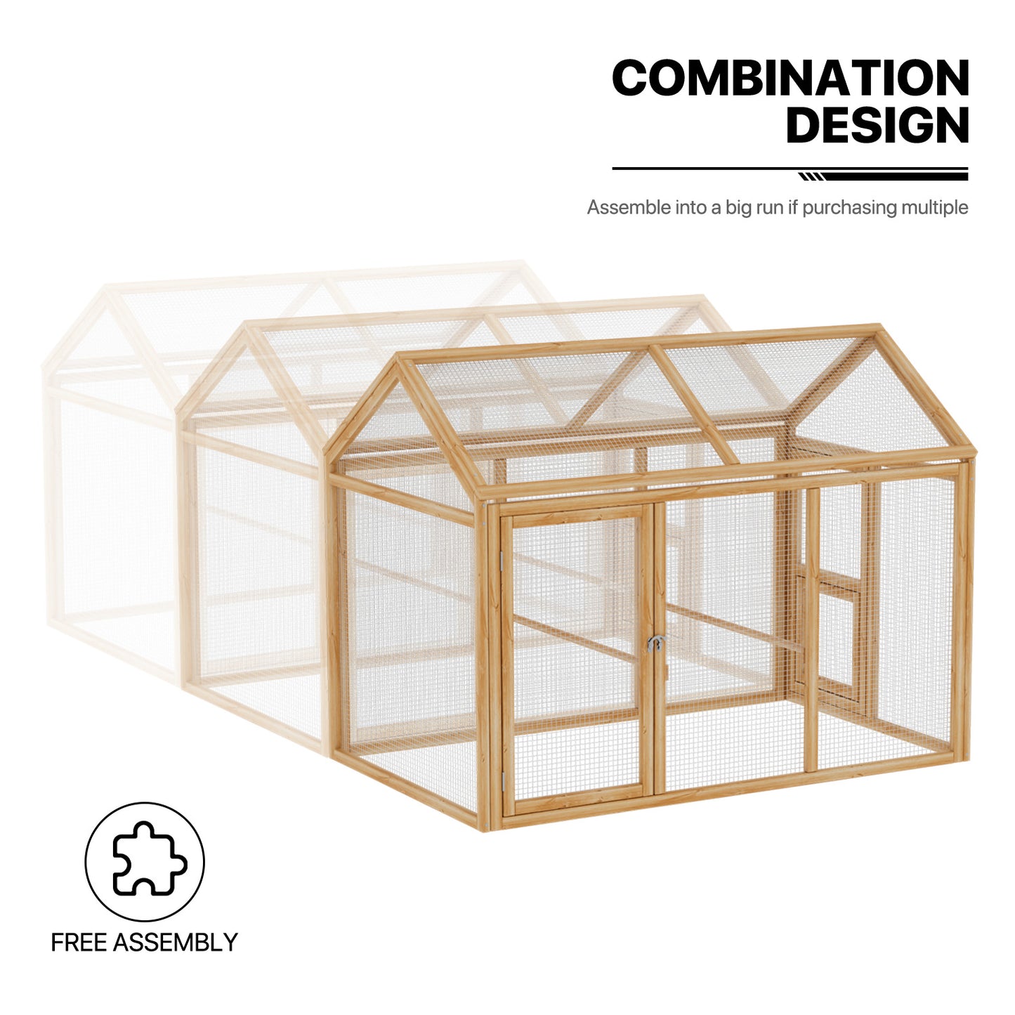 Chicken Coops Wooden Rabbit Hutch Hen House Spire Shaped Pet Cage w/Secure Lock