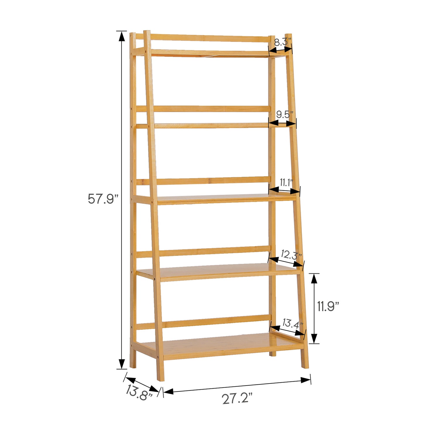 Simplified Trapezoid Multi-Functional Flower Plant Rack - 5 Tier - Natural