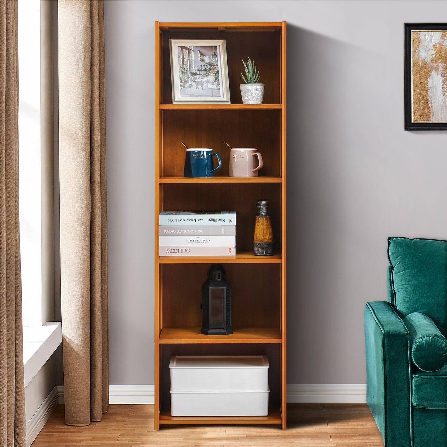 Multi-Functional Storage Organizer Shelf - 5 Tier - Brown