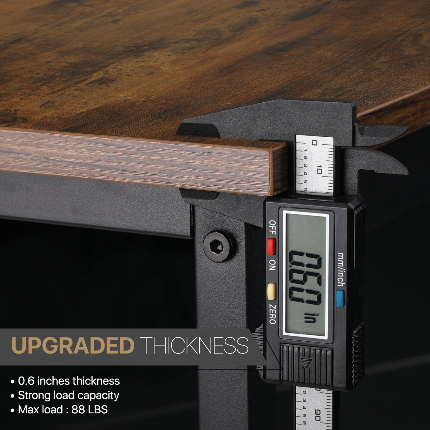 Computer Desk 47"x25"x48" w/ 3 Tier Storage Rack