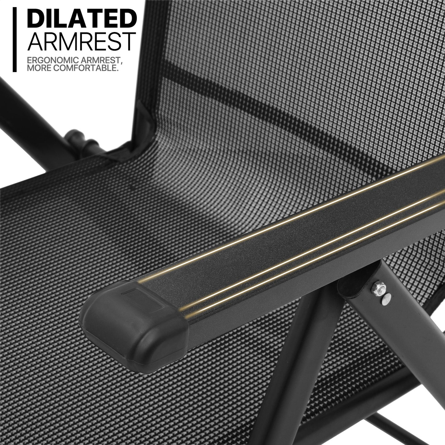 2 Pack Folding Lounge Chair - Retractable Footrest