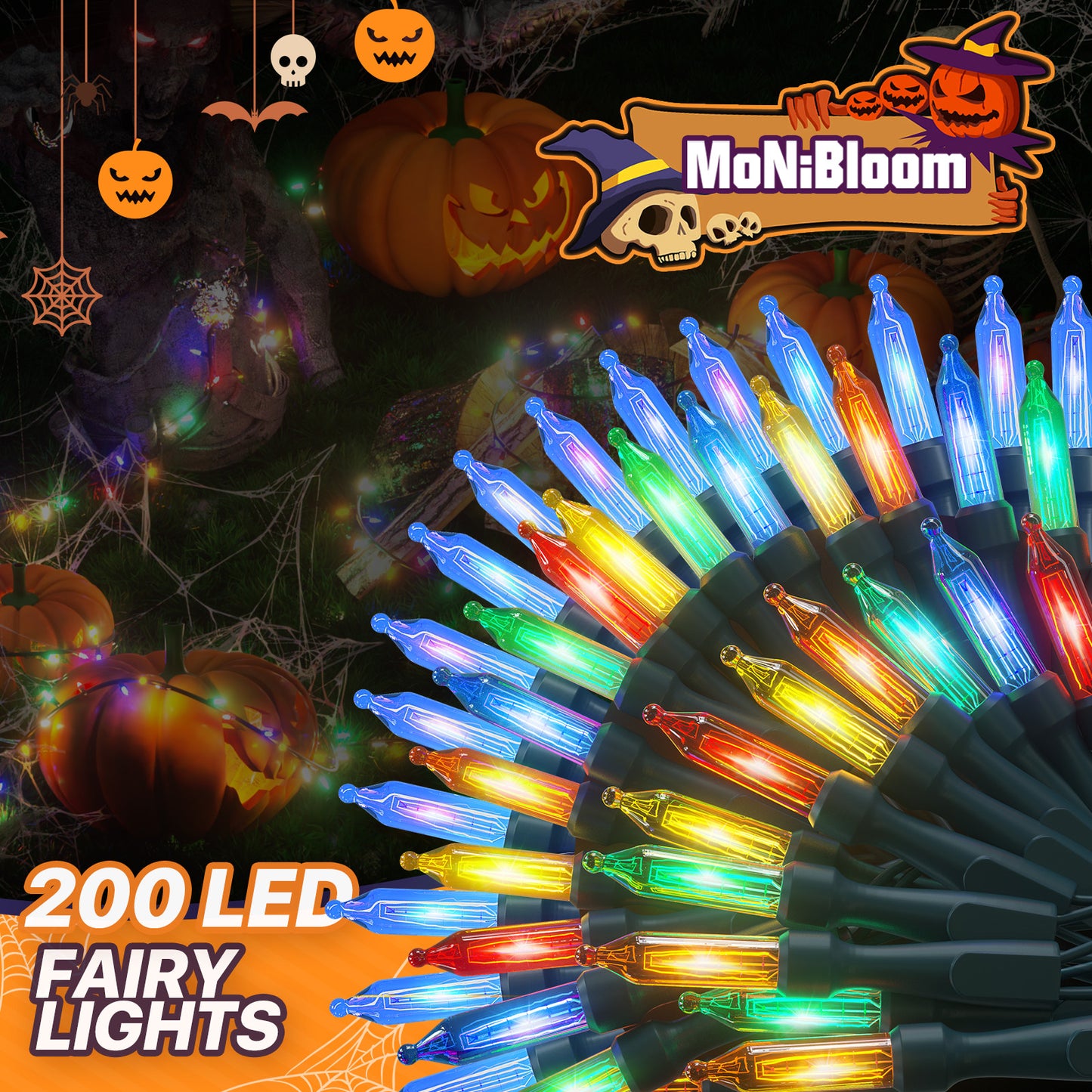 LED String Fairy Light - 200 Bulbs, 65 Ft - 8 Modes - Connectable