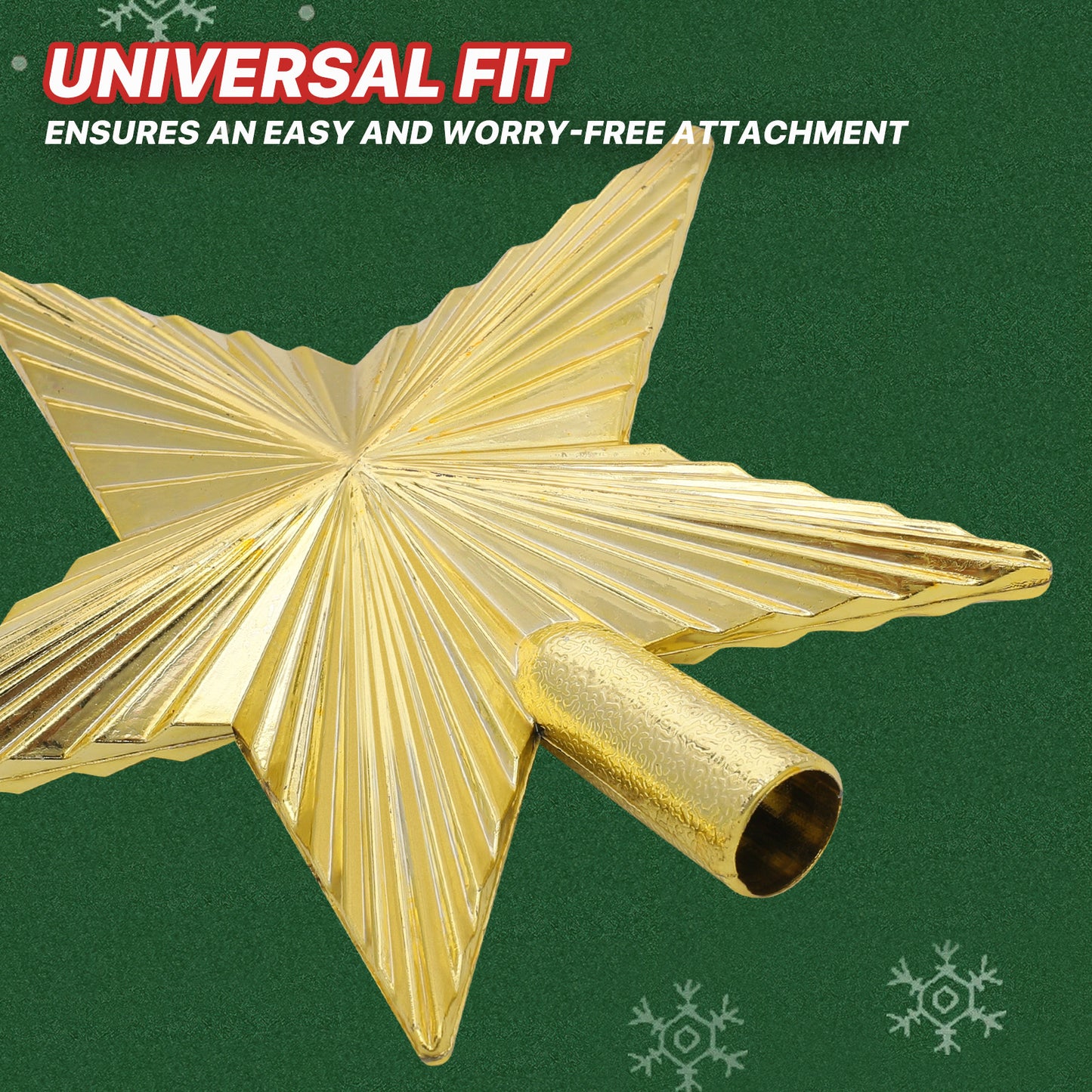 Tree Topper Star - 6'' Height - Pumpkin Texture - Gold