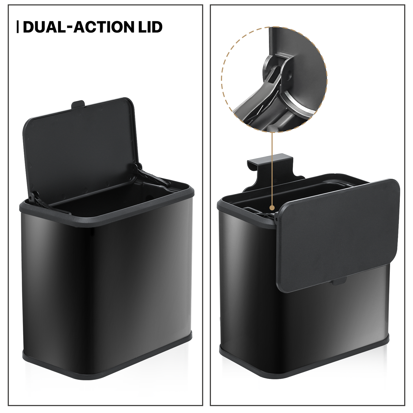 1.3 Gallon Hanging Trash Can - with Removable Inner Basket