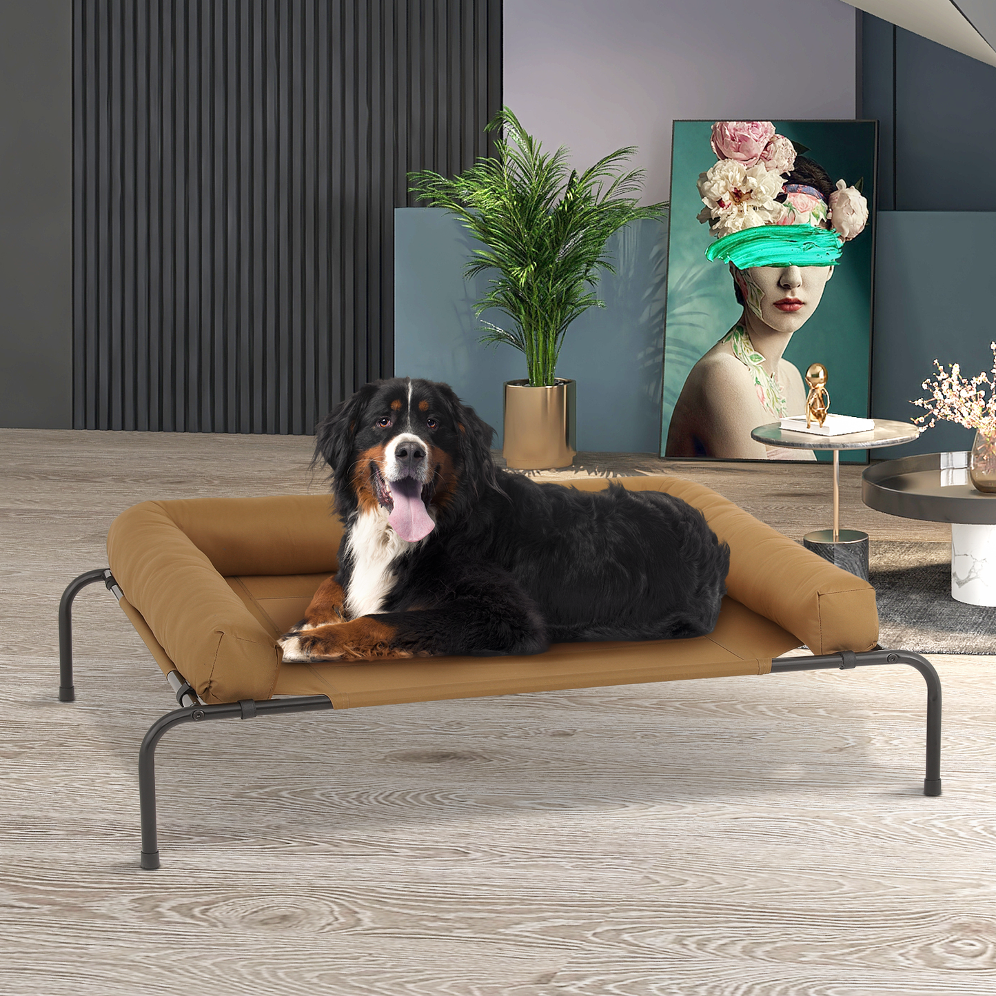 Elevated Dog Bed - w/ Removable Bolster - 55'' Length