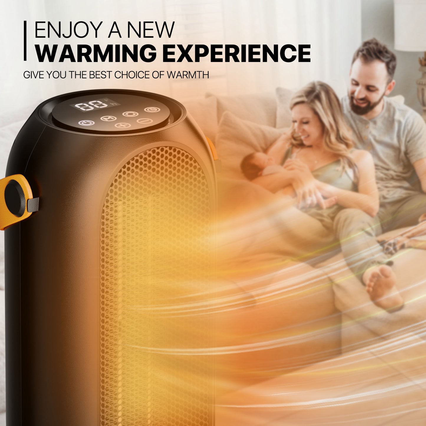1200W Electric Portable PTC 160 sq.ft Space Heater - Digital Display