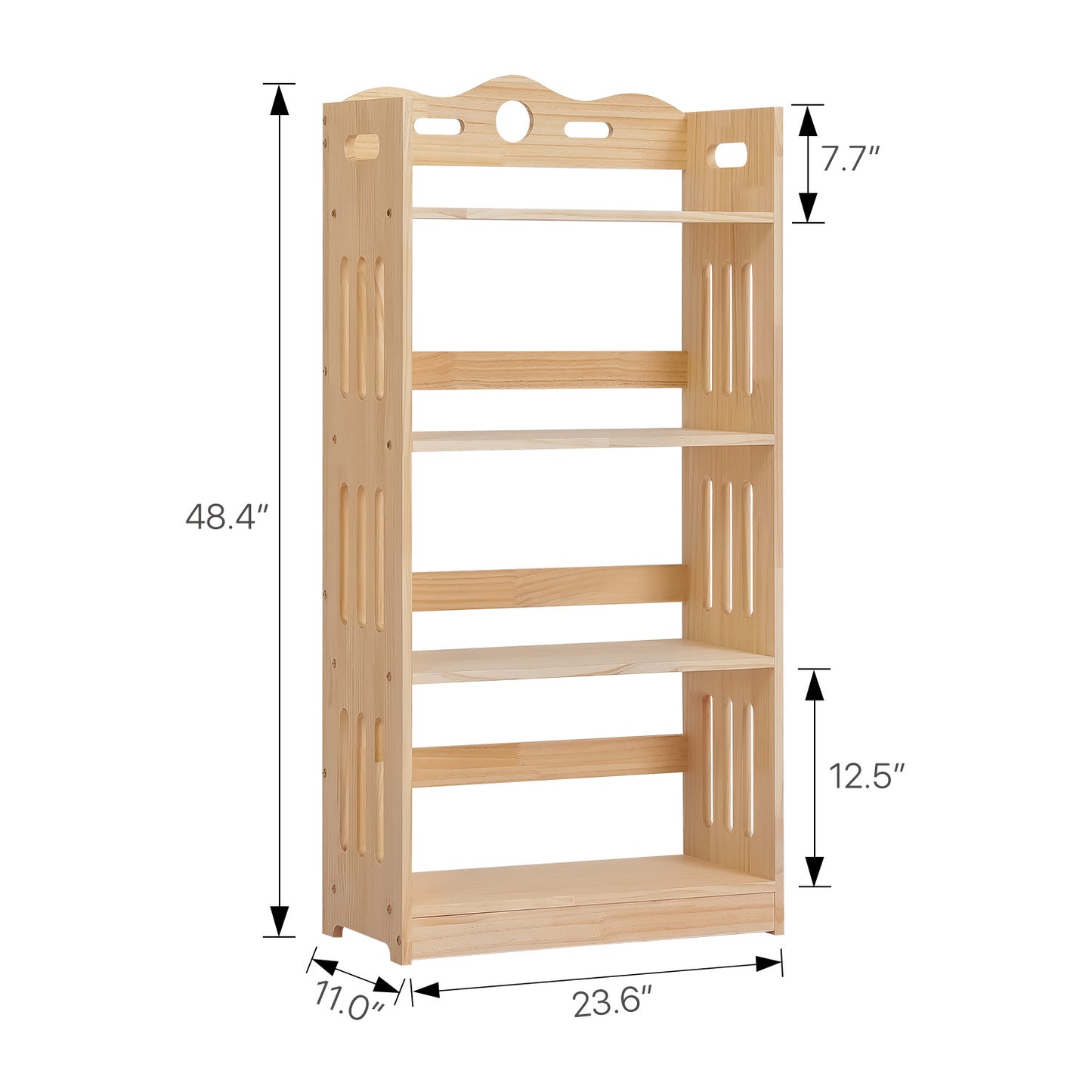 Wooden Display Storage Organizer - 4 Tier - Natural