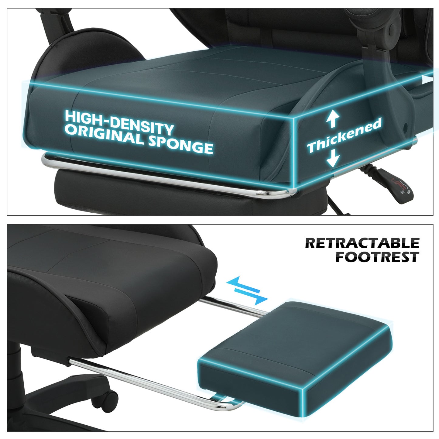 Reclinable Gaming Chair w/Footrest #001