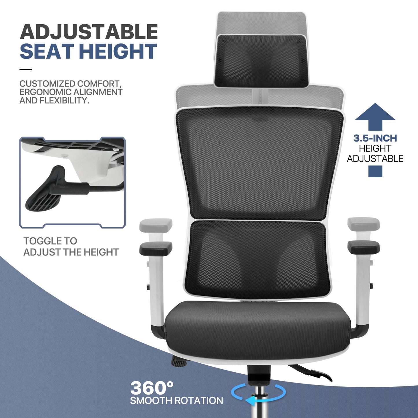 Office Chair w/Separated Seat Back