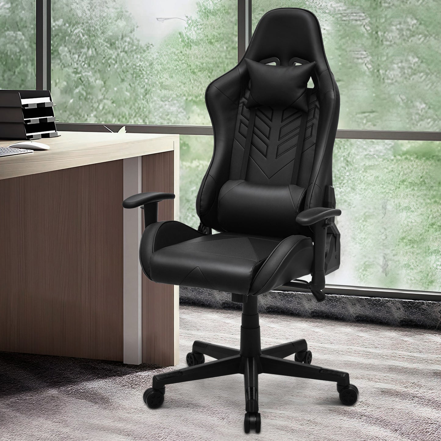 Gaming Chair w/Lumbar Support & Headrest #004