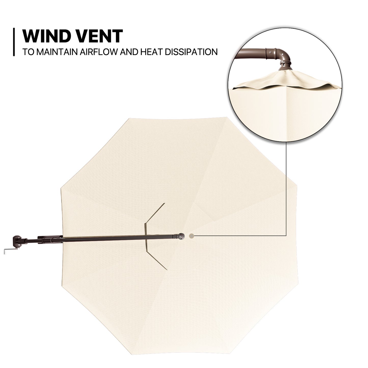 8.5 Ft Hanging Umbrella - 160g Polyester