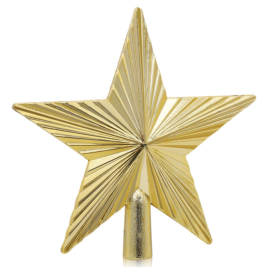 Tree Topper Star - 6'' Height - Pumpkin Texture - Gold