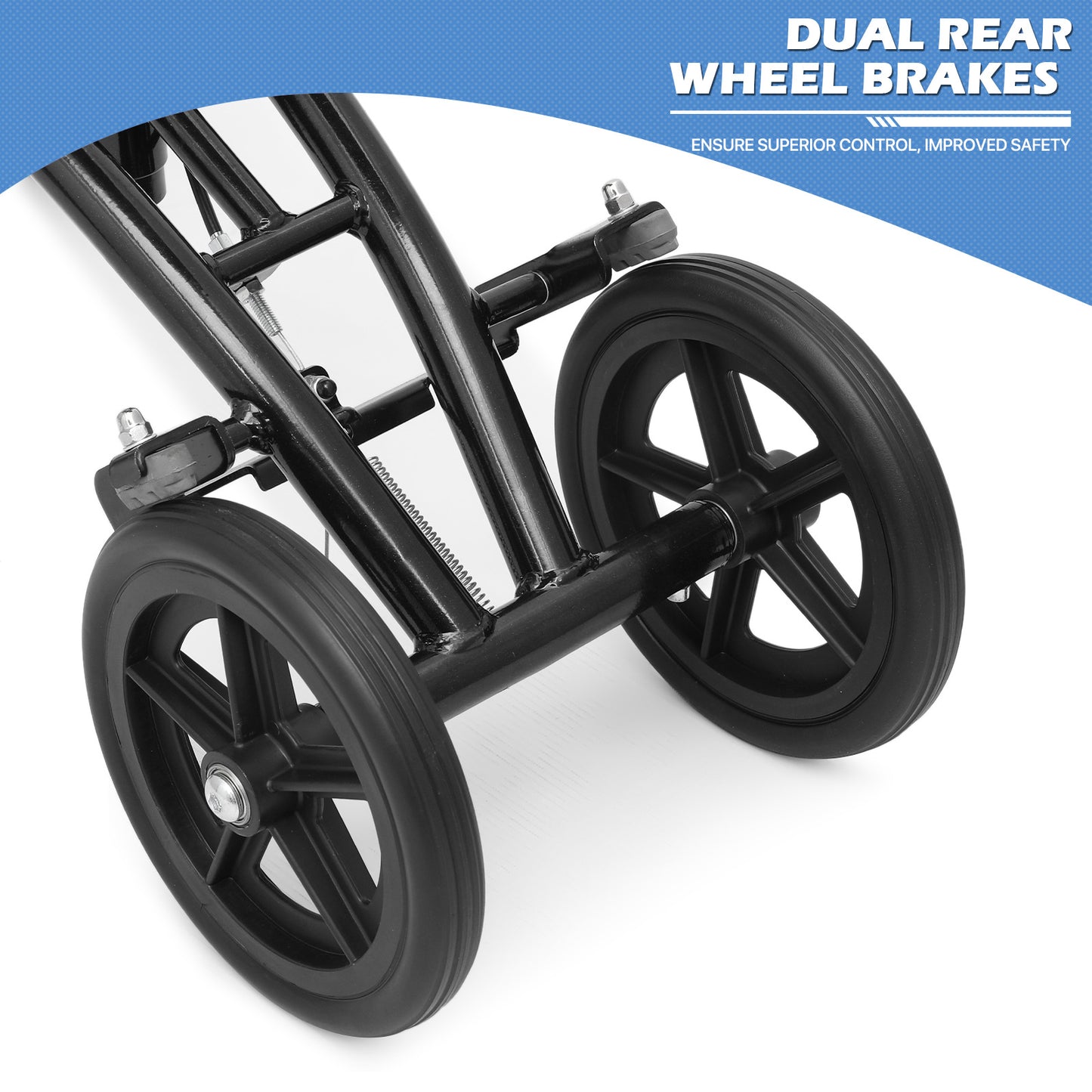 Knee Walker - Black Steel Frame Nylon Seat - 7.5'' Tires