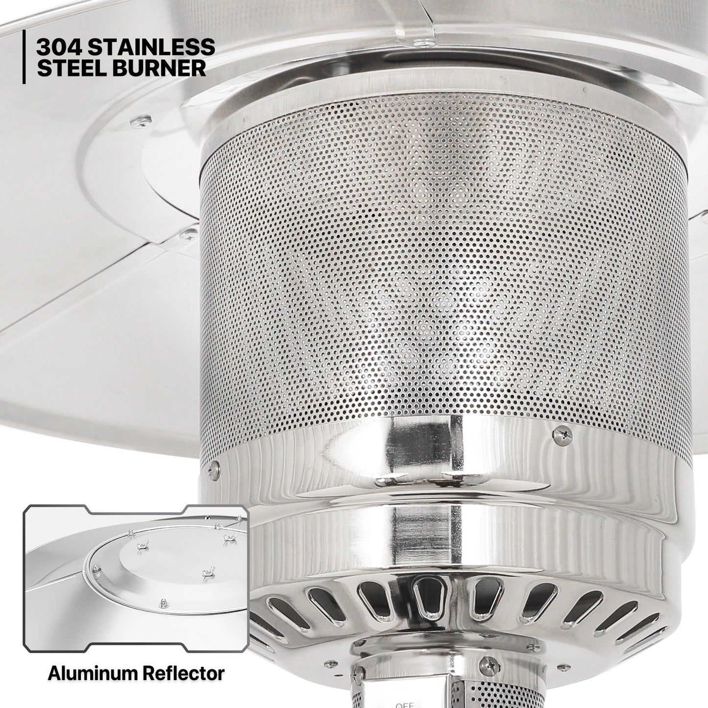Outdoor 48,000 BTU Propane Patio Heater - w/PE Wicker Table - Anti-Tilt Protection