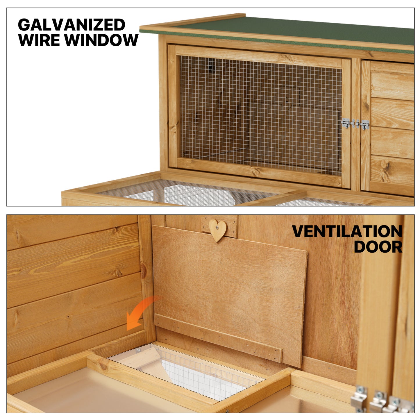 Wooden 2-Tier Chicken Coops Hutch