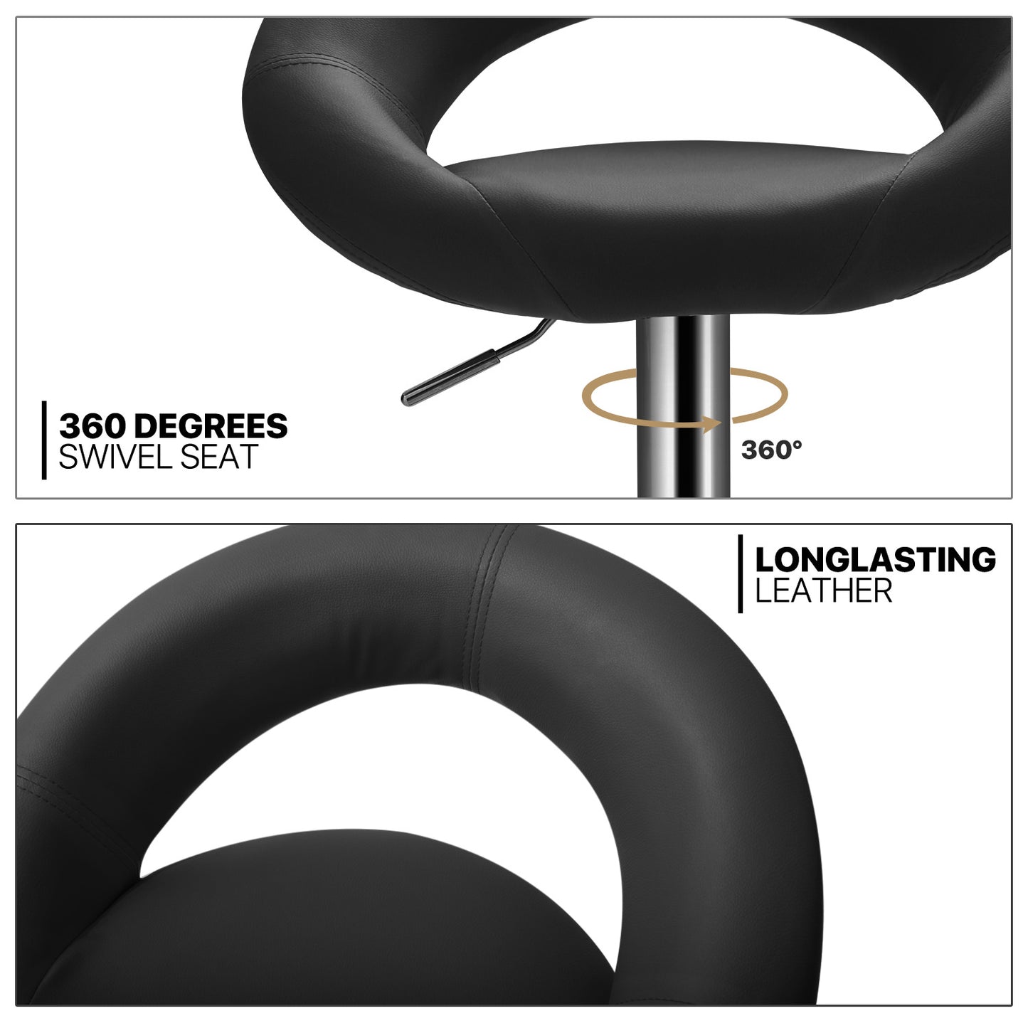Round Seat Bar Stool 2 Pcs