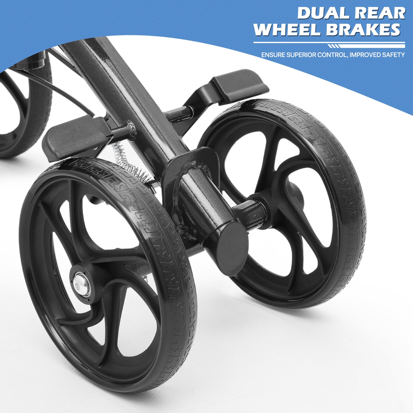 Knee Walker - Black Steel Frame - 10" Front Wheel 8" Rear Wheel