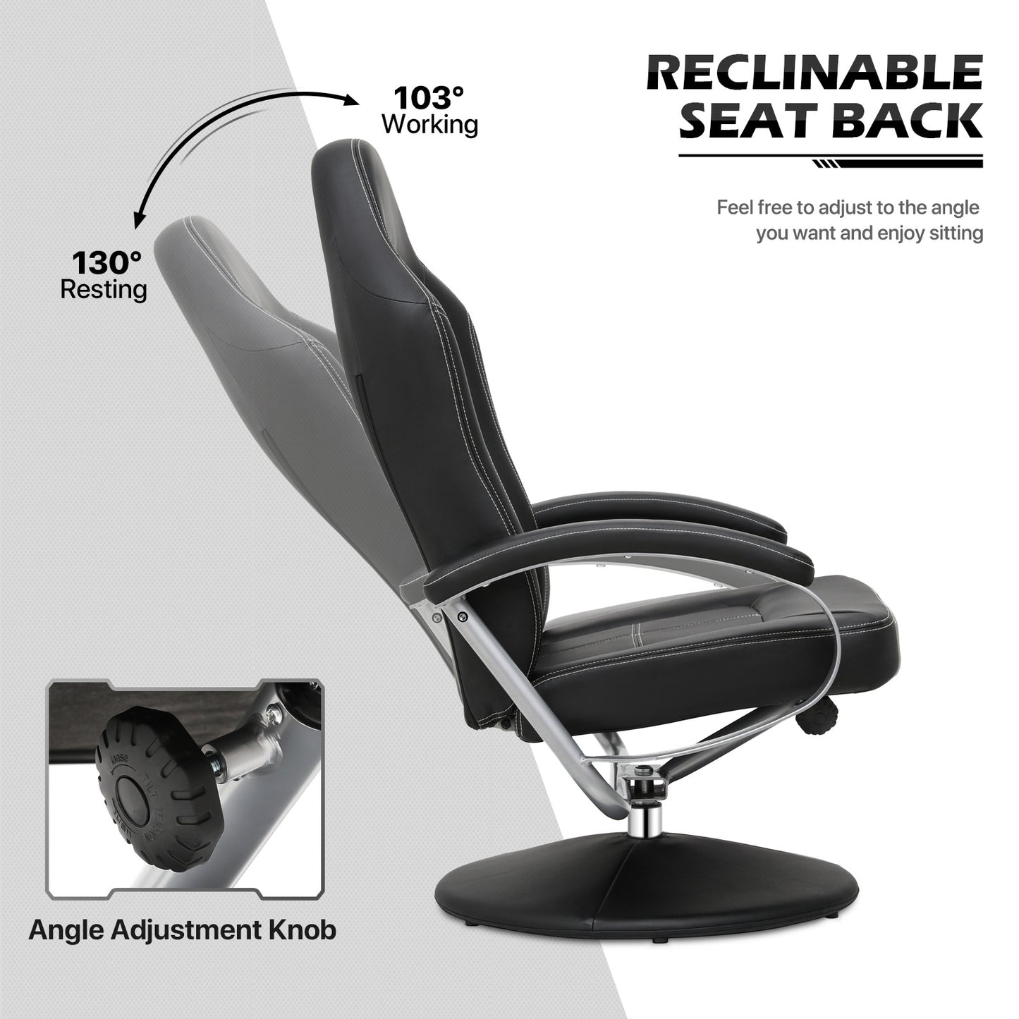 Gaming Chair with Ottoman - PU Leather