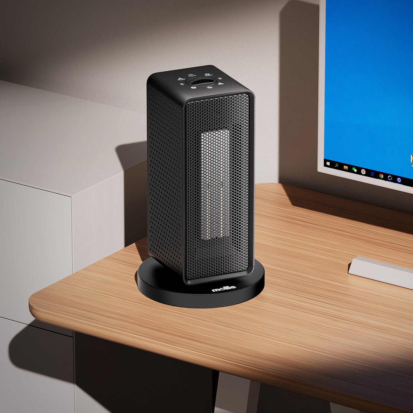 1200W Electric Cuboid PTC 160 sq.ft Space Heater w/Silent Knob