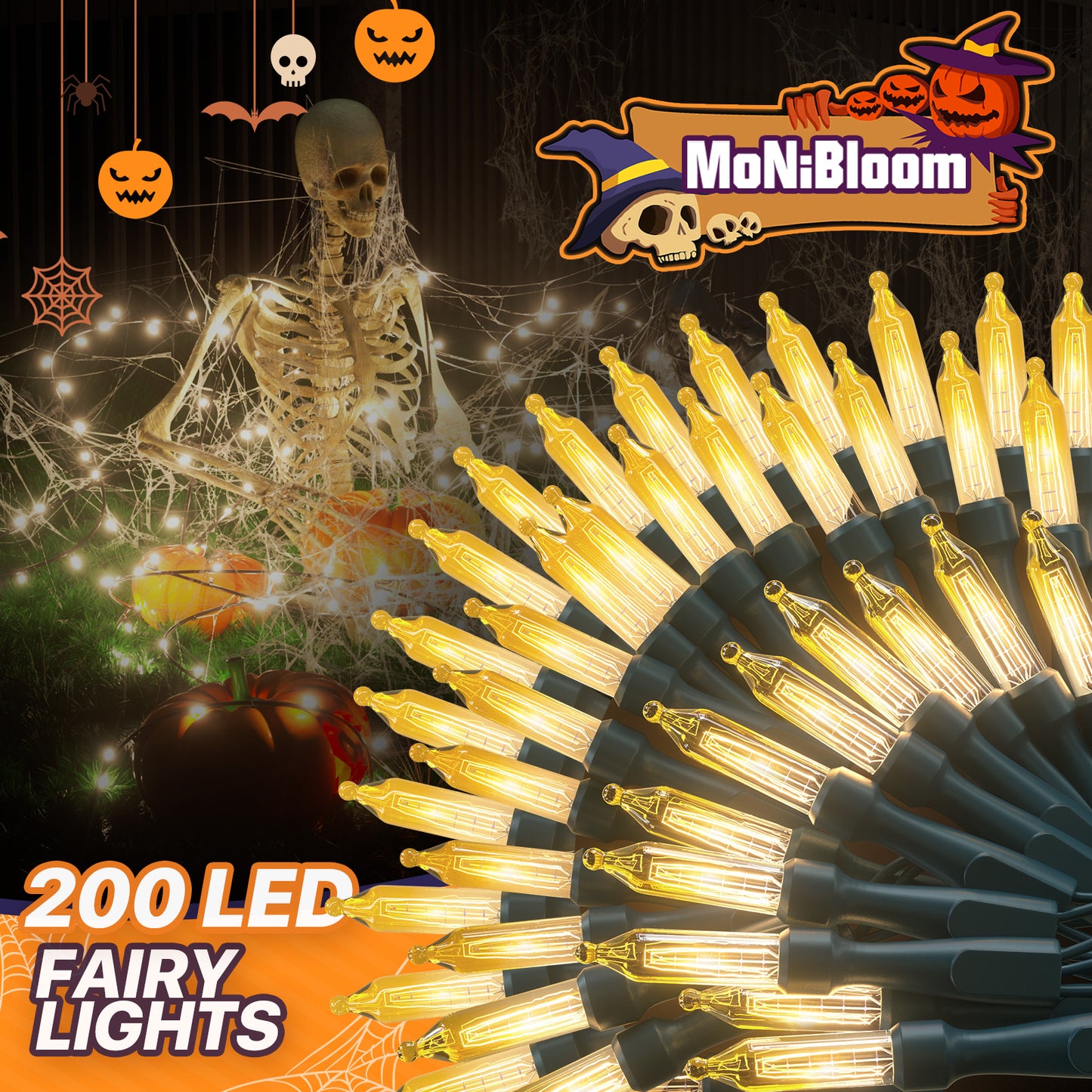 LED String Fairy Light - 200 Bulbs, 65 Ft - 8 Modes - Connectable