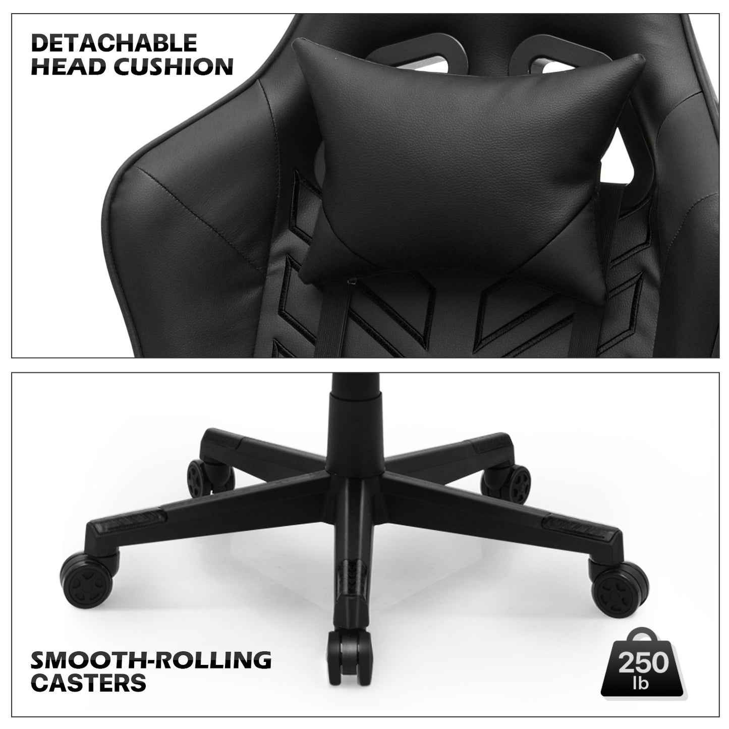 Gaming Chair w/Lumbar Support & Headrest #004