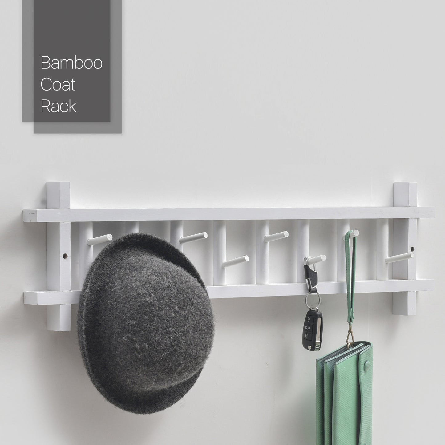 Wall Mounted Coat Hook - # Frame - White