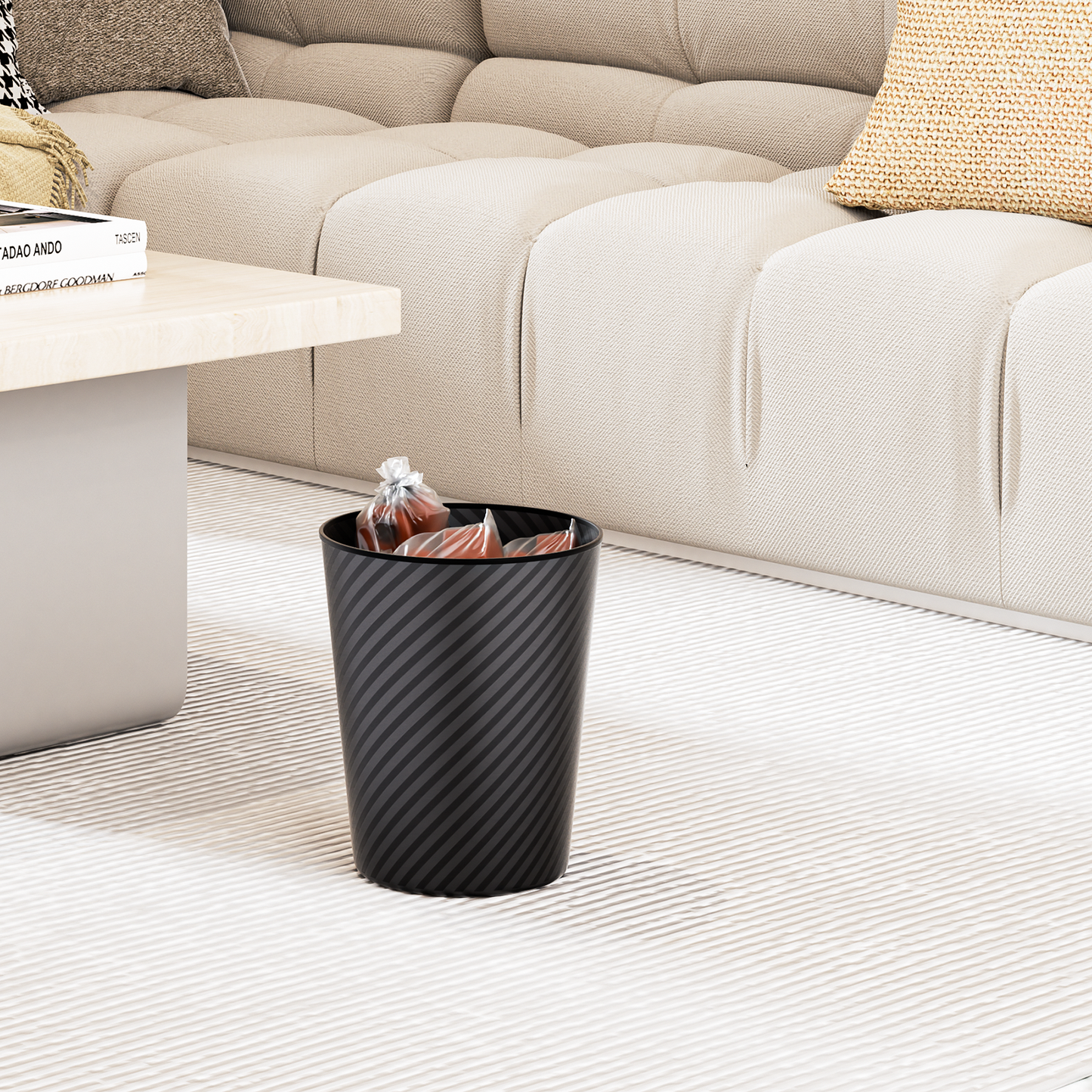1.3 Gallon Trash Can - 2 Pieces - Open Top