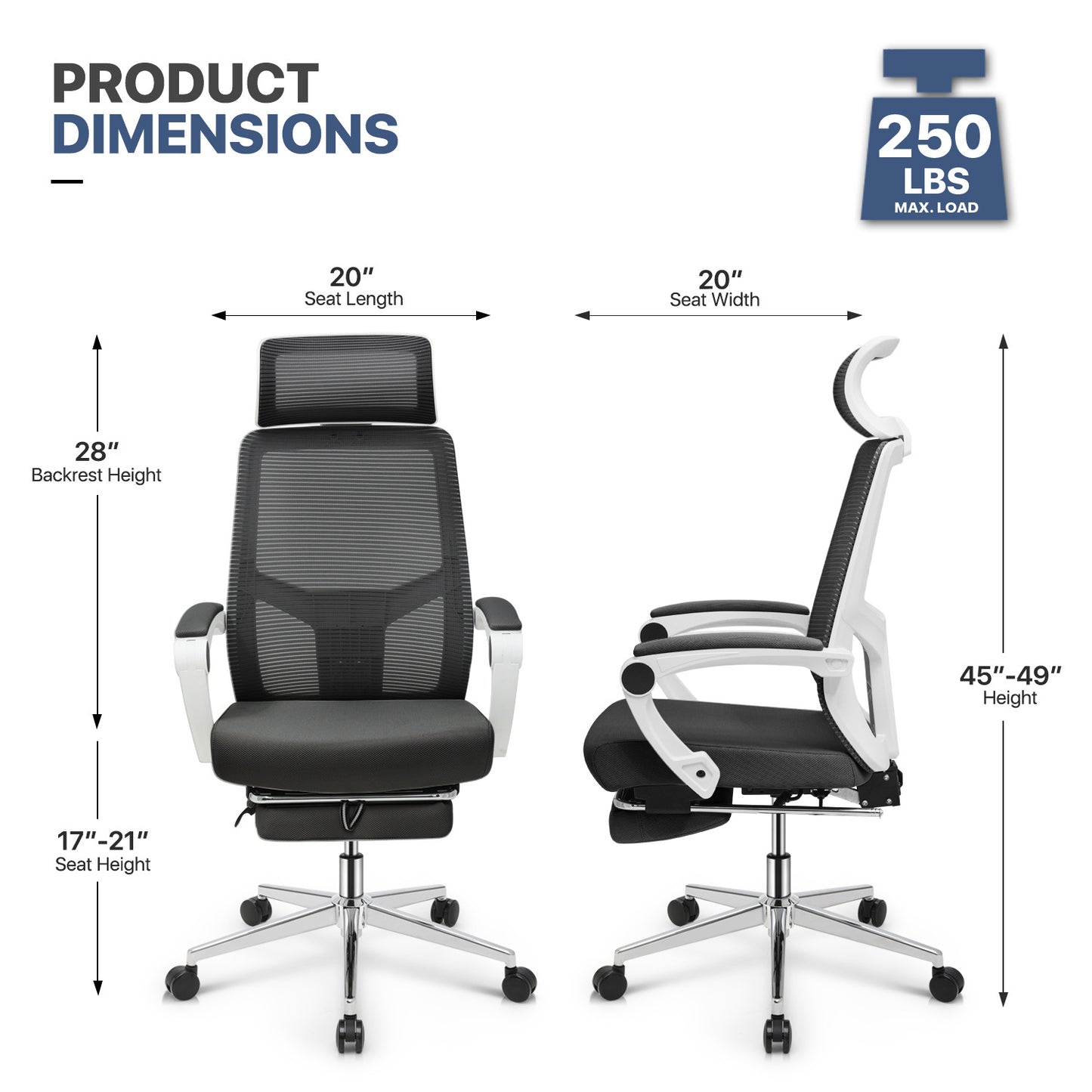 Reclinable Office Chair w/Footrest