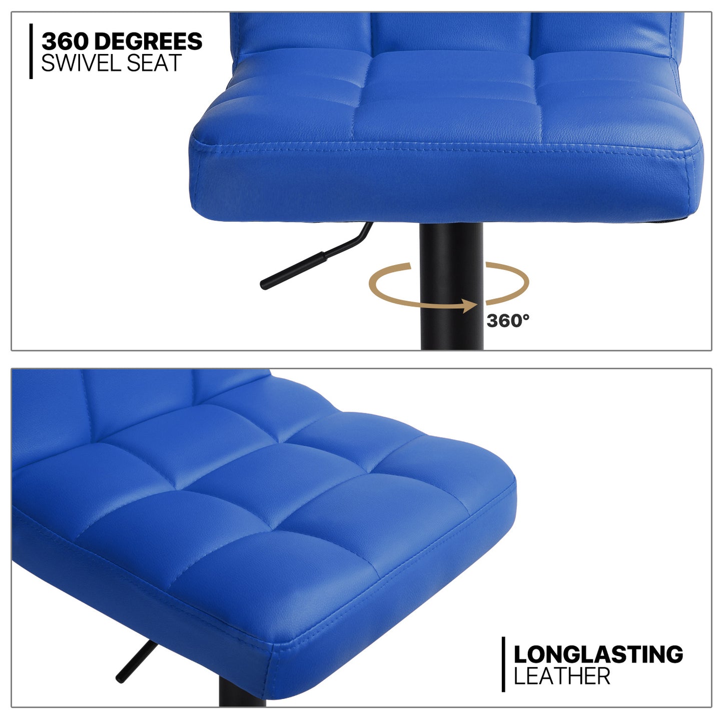 Grid Pattern Bar Stool 2 Pcs