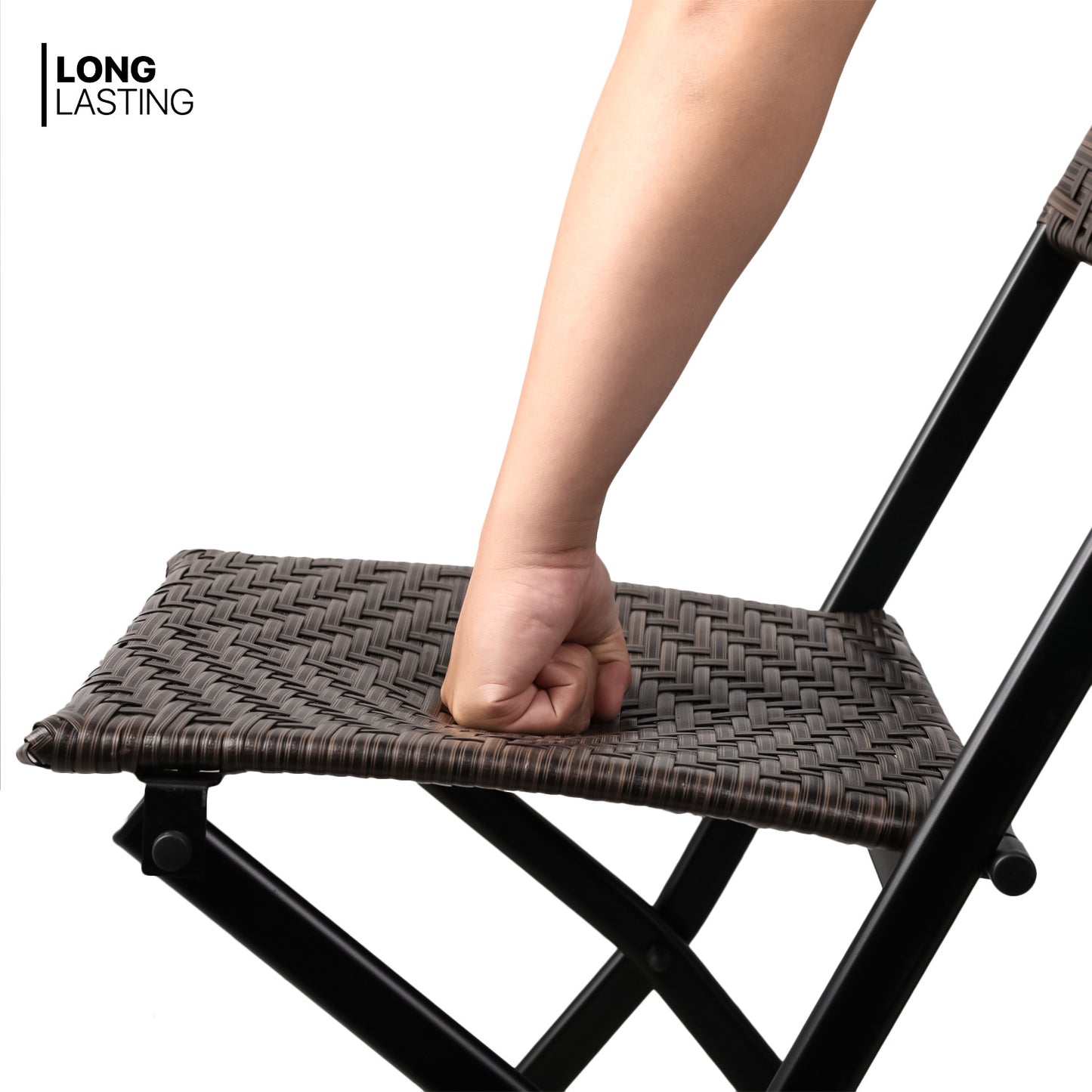 Set of 2 Foldable Patio Rattan Wicker Chair
