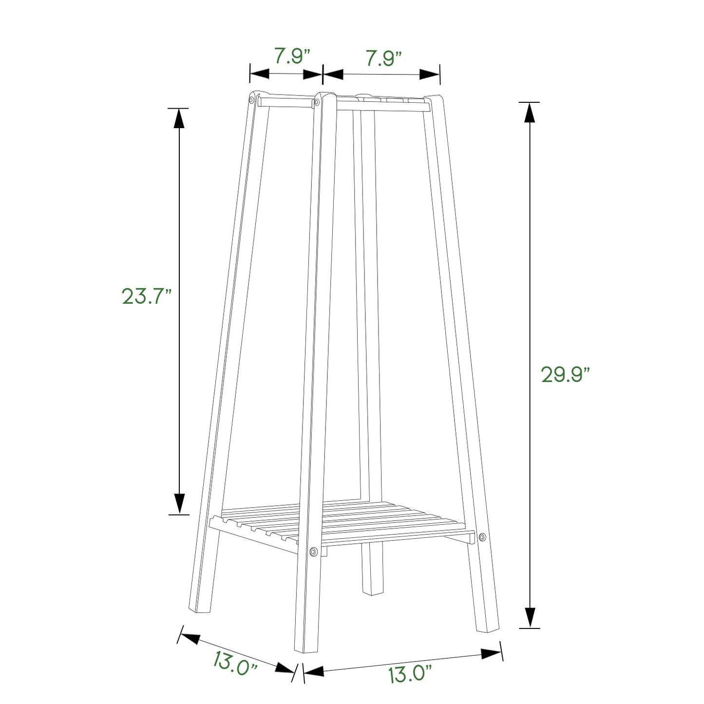Flower Plant Stand Display Tower - A Shape - Brown