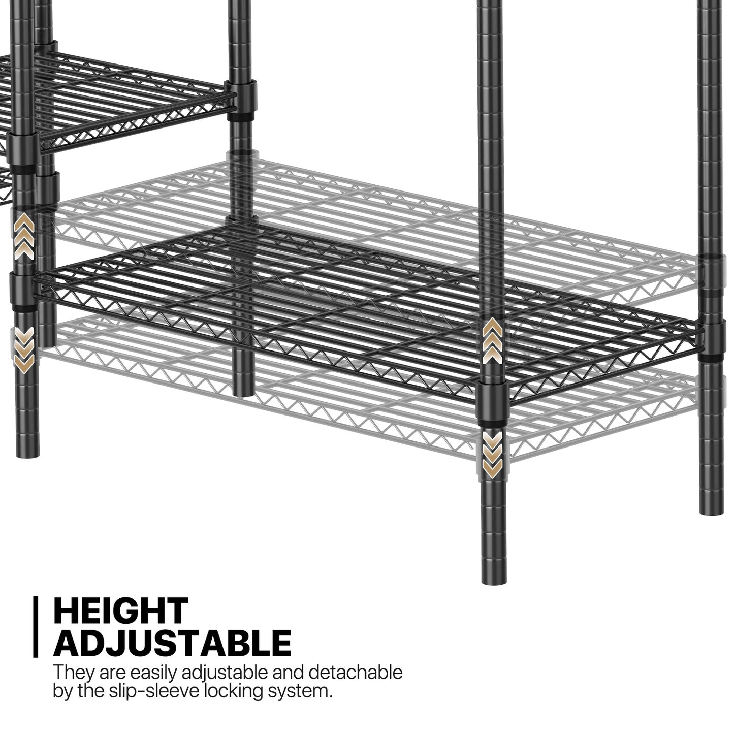 Carbon Steel Adjustable Clothes Rack - 87'' Length