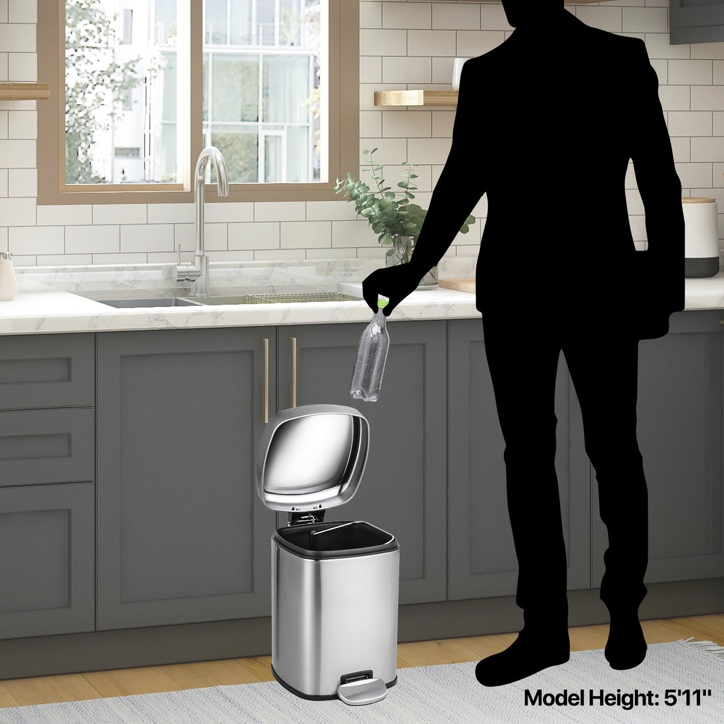 6L Step On Trash Bin