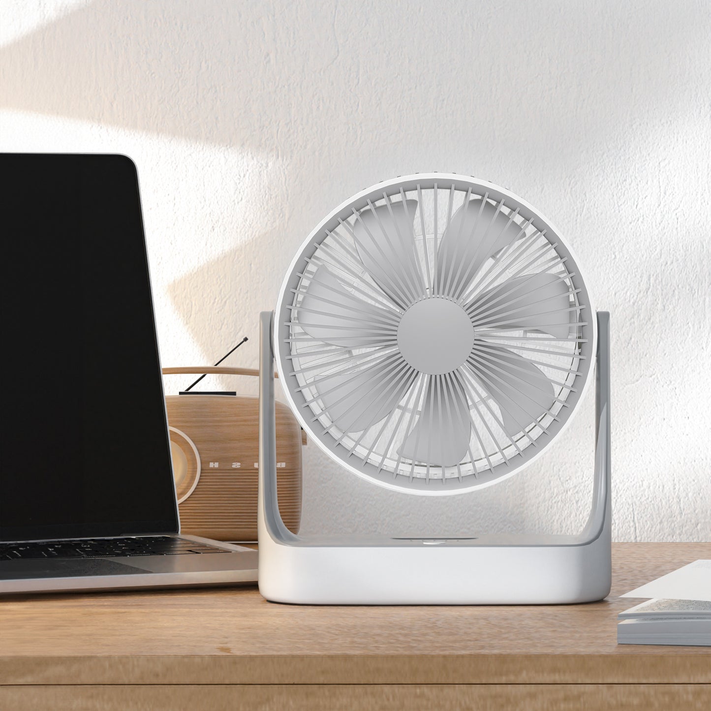 6" USB Desk Fan - 180¡ã Tilt - w/Hanging Hook