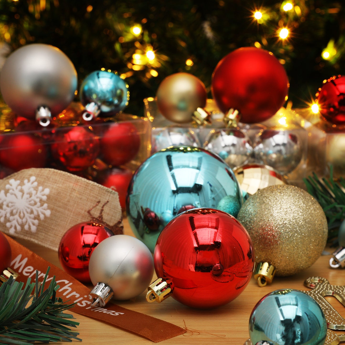 Ball Ornament - 1.5'' Diameter - 24PCS - 12*Shiny 12*Matte