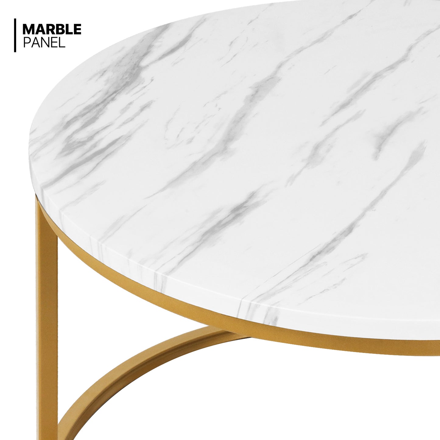 2-Piece Nesting Round Coffee Tables - Marbling Tabletop