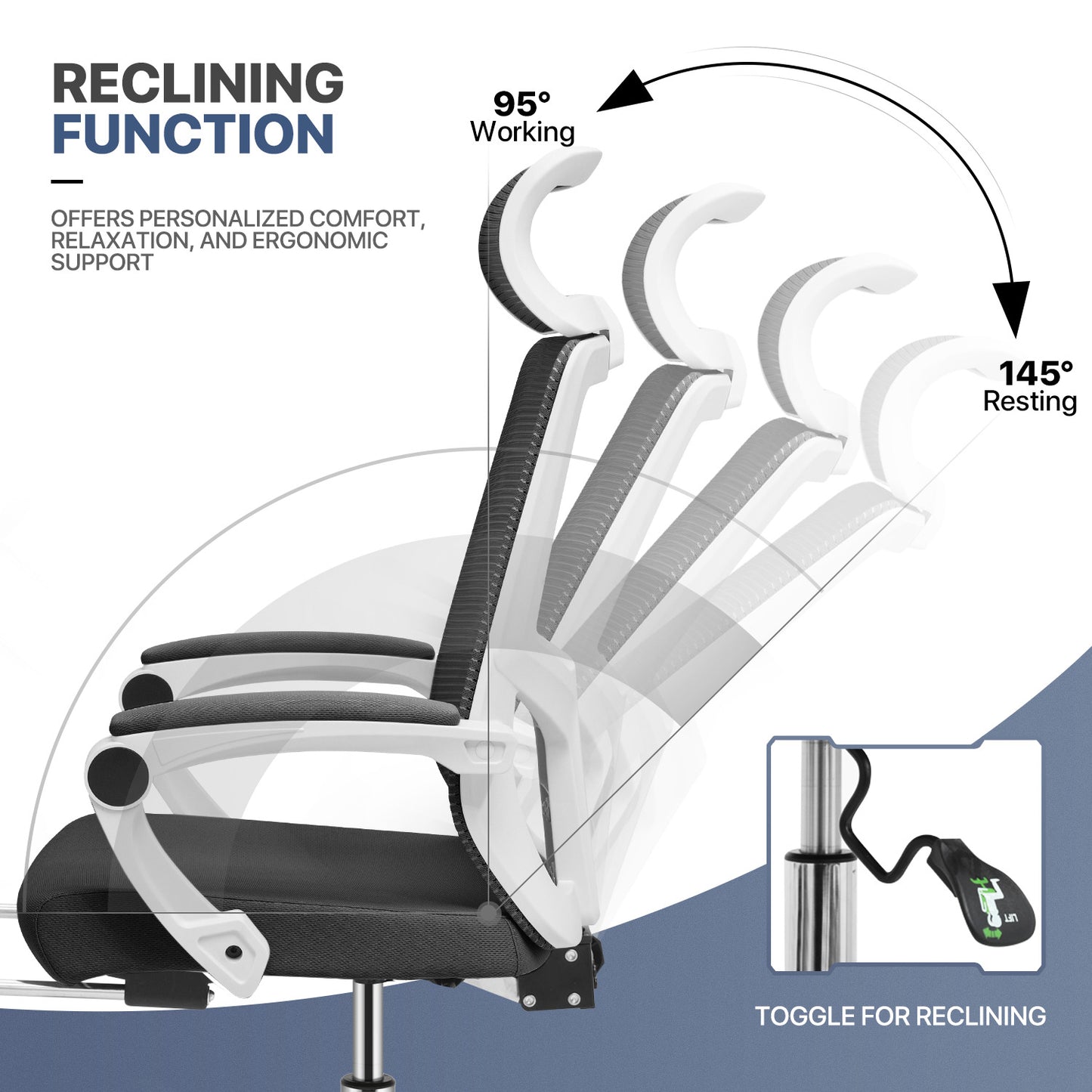 Reclinable Office Chair w/Footrest