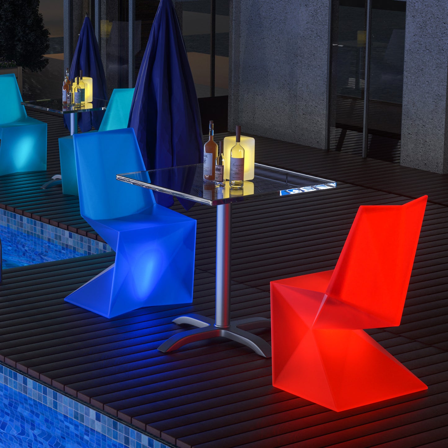 LED - Stool - Diamond Shape - 16 Colors Remote Control